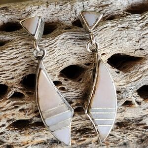 Sterling Silver INLAID Dangle Earrings